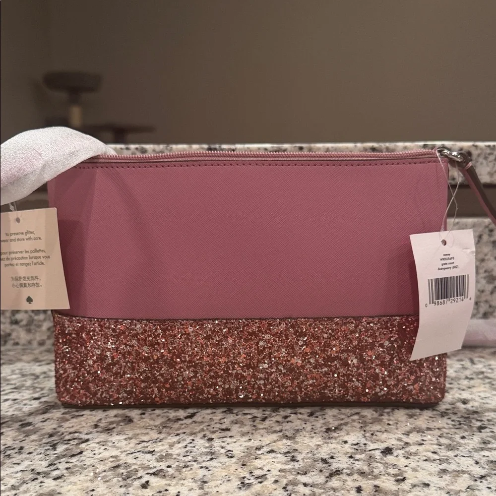 ✨ NWT Kate Spade Greta Court Ramey Crossbody - Dusty Peony & Rose Gold Glitter - Picture 7 of 8